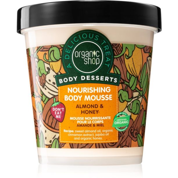 Organic Shop Body Desserts Almond & Honey пяна за тяло за подхранване и хидратация 450 мл.