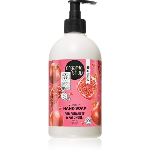 Organic Shop Pomegranate & Patchouli течен сапун-грижа за ръце с дозатор 500 мл.