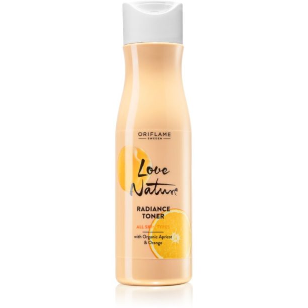 Oriflame Love Nature Organic Apricot & Orange озаряващ лосион за лице за хидратиране на кожата и минимизиране на порите 150 мл.