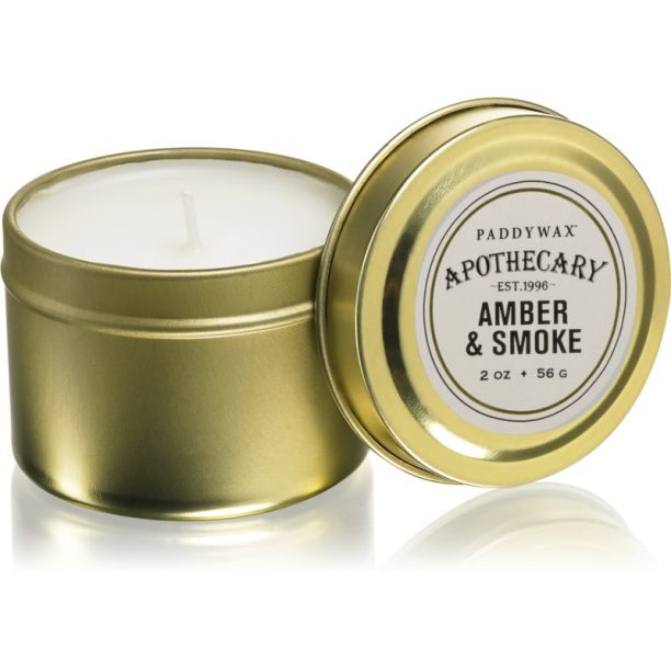 Paddywax Apothecary Amber & Smoke ароматна свещ  в кутия 56 гр.