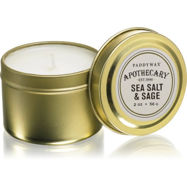 Paddywax Apothecary Sea Salt & Sage ароматна свещ  в кутия 56 гр.