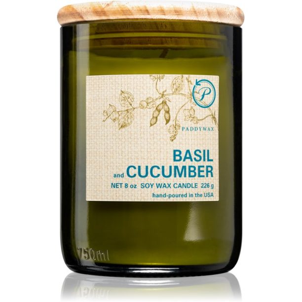 Paddywax Eco Green Basil & Cucumber ароматна свещ 226 гр.