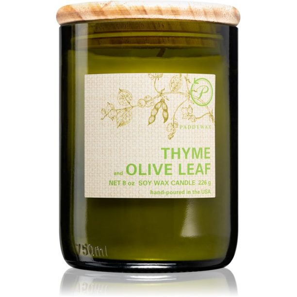 Paddywax Eco Green Thyme & Olive Leaf ароматна свещ 226 гр.