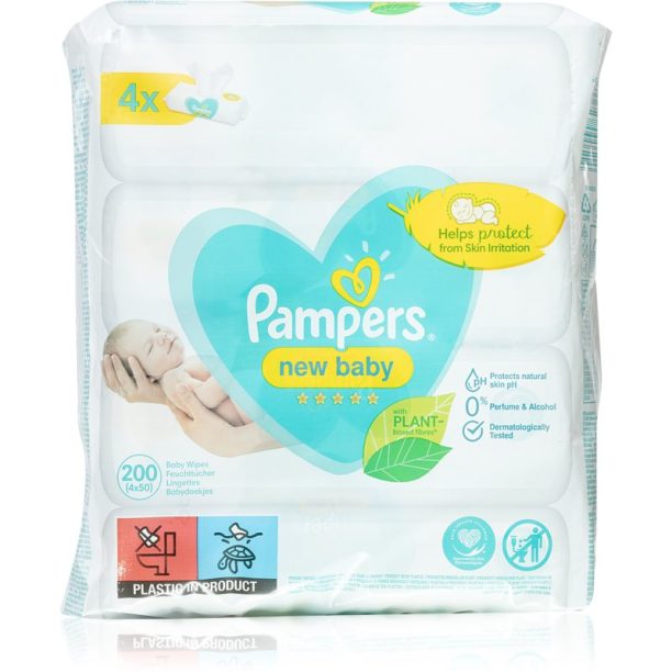 Pampers New Baby мокри почистващи кърпички за деца 4x50 бр.