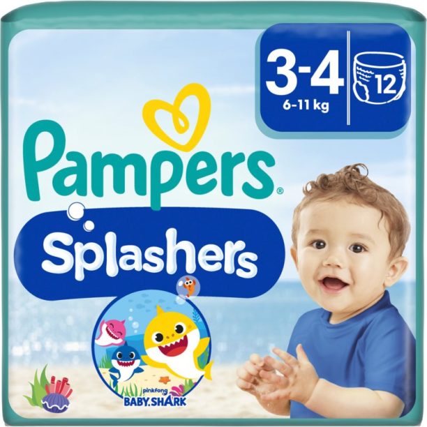 Pampers Splashers 3-4 еднократни пелени за плуване 6-11 kg 12 бр. на ниска цена