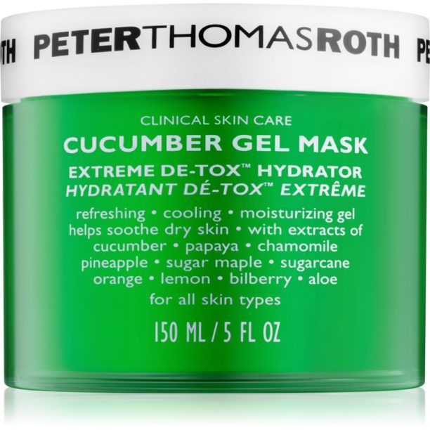 Peter Thomas Roth Cucumber De-Tox Gel Mask хидратираща гел маска за зоната на лицето и очите 150 мл.