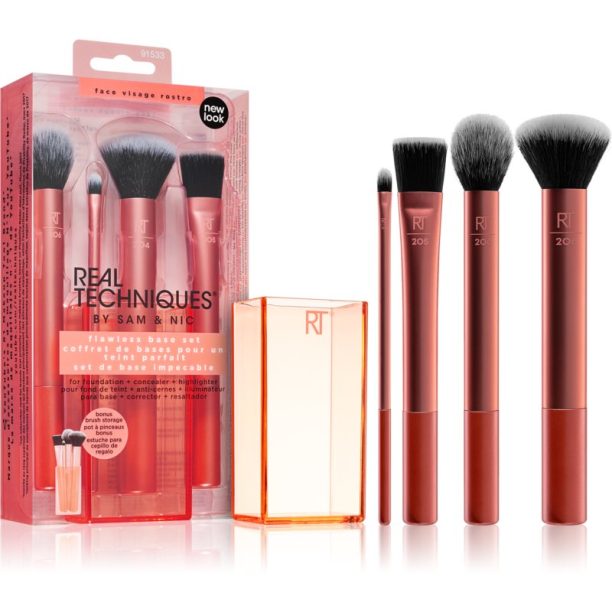 Real Techniques Flawless Base Set комплект четки 4 бр.