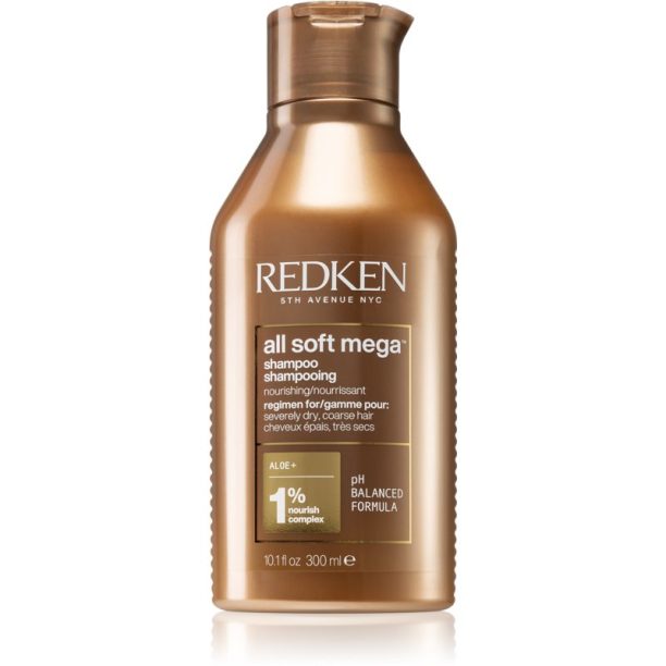 Redken All Soft интензивен подхранващ шампоан за много суха и чувствителна коса 300 мл.