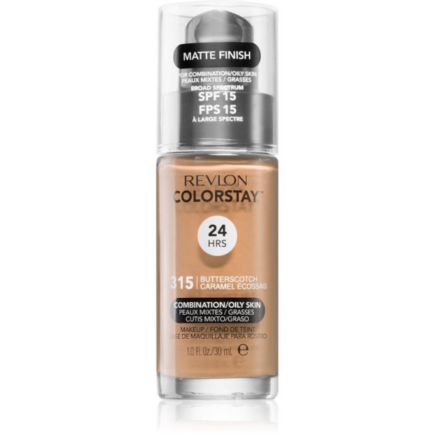 Revlon Cosmetics ColorStay™ дълготраен матиращ фон дьо тен за смесена и мазна кожа цвят 315 Butterscotch 30 мл.