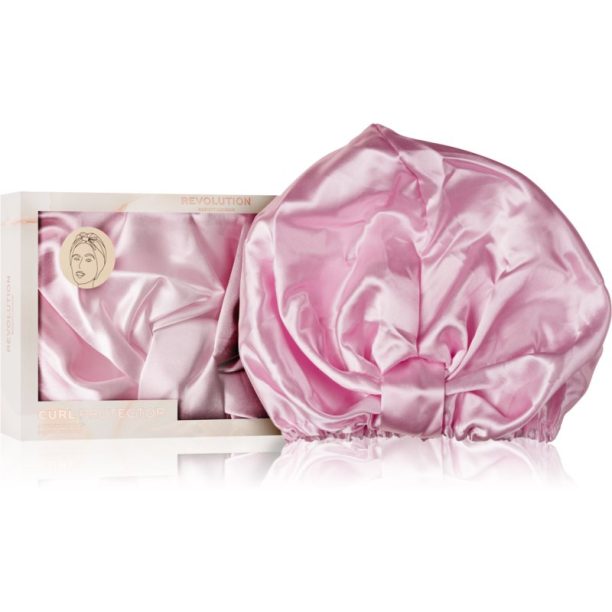 Revolution Haircare Curl Protector Satin Hair Wrap сатенено шалче за чуплива и къдрава коса цвят Pink 1 бр.