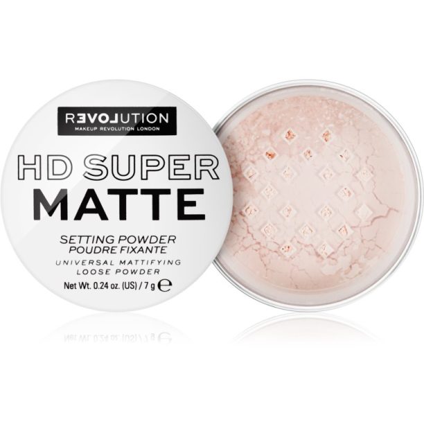 Revolution Relove HD Super Matte прозрачна фиксираща пудра с матиращ ефект цвят Transparent 7 гр.