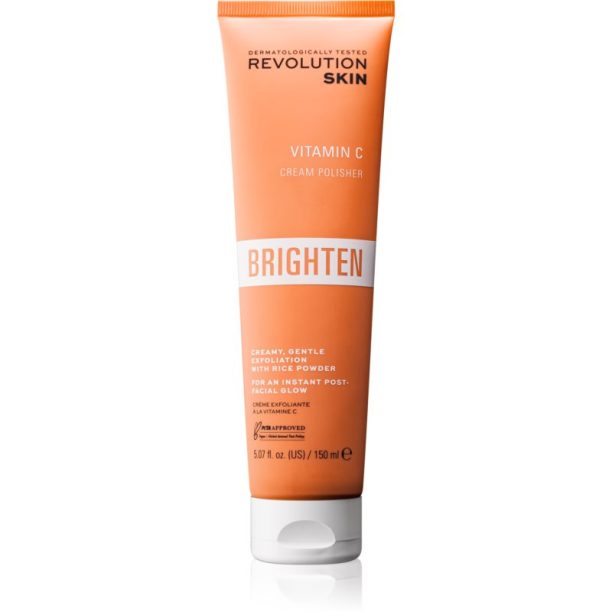 Revolution Skincare Brighten Vitamin C озаряващ почистващ гел с пилинг ефект 150 мл.