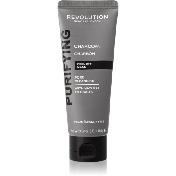 Revolution Skincare Purifying Charcoal отлепяща се маска против черни точки с активен въглен 100 гр.