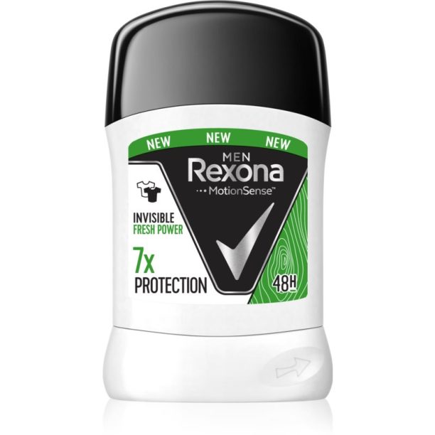 Rexona Invisible Antiperspirant твърд антиперспирант за мъже Fresh Power 50 мл.