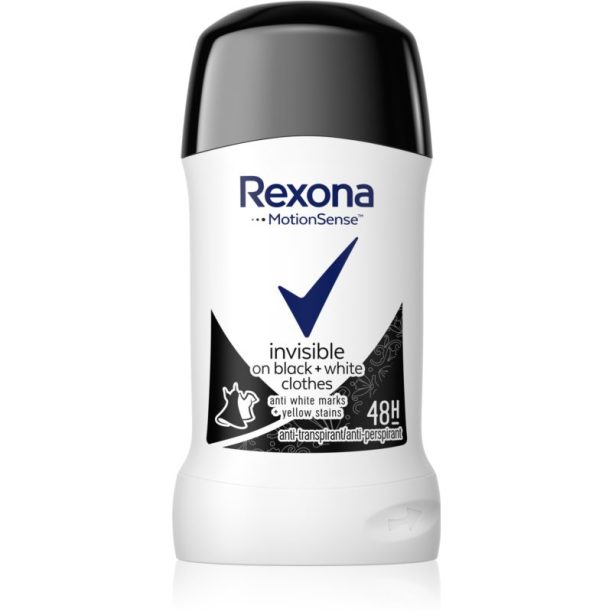 Rexona Invisible on Black + White Clothes Antiperspirant твърд антиперспирант 48 часа 40 мл. на ниска цена