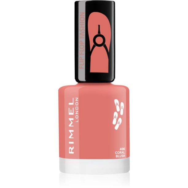 Rimmel 60 Seconds Flip Flop лак за нокти цвят 406 Coral Blush 8 мл.