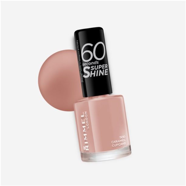 Rimmel 60 Seconds Super Shine лак за нокти цвят 500 Caramel Cupcake 8 мл. купи на топ цена