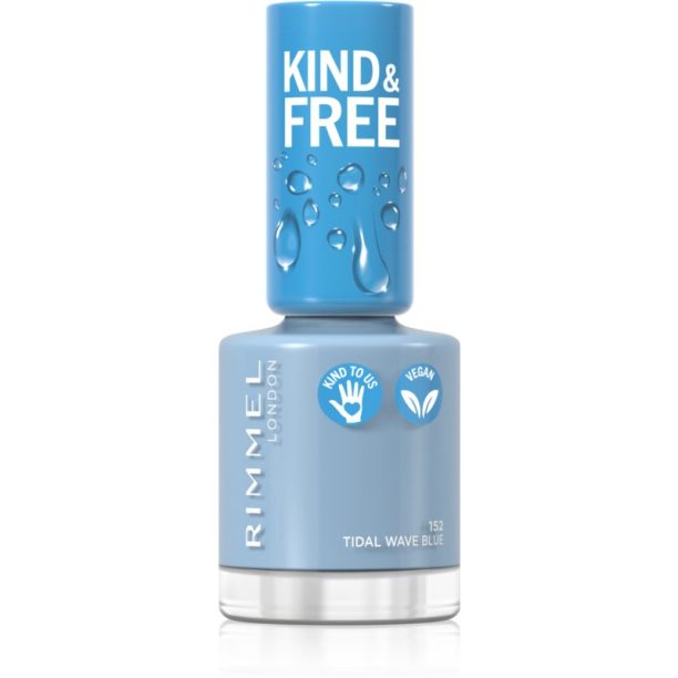 Rimmel Kind & Free лак за нокти цвят 152 Tidal Wave Blue 8 мл.