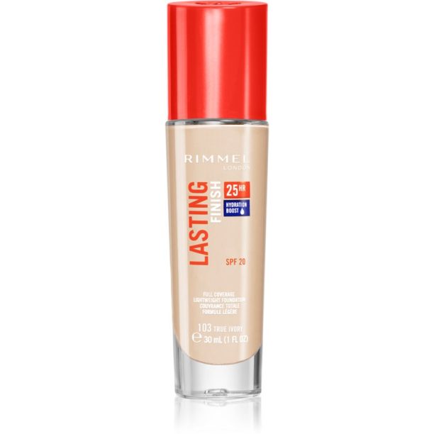 Rimmel Lasting Finish 25H течен фон дьо тен SPF 20 цвят 103 True Ivory 30 мл. на ниска цена