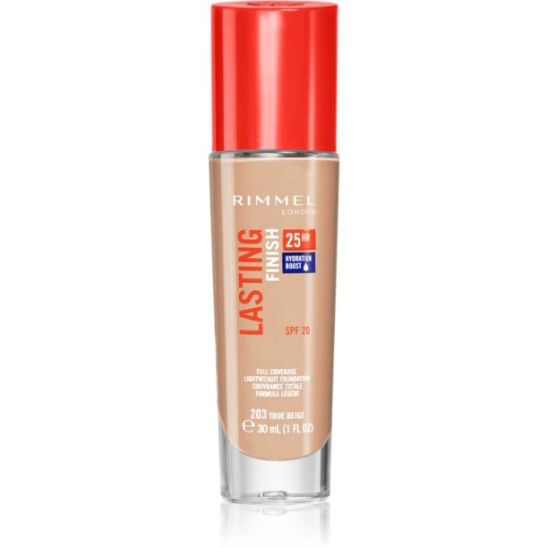 Rimmel Lasting Finish 25H течен фон дьо тен SPF 20 цвят 203 True Beige 30 мл. на ниска цена