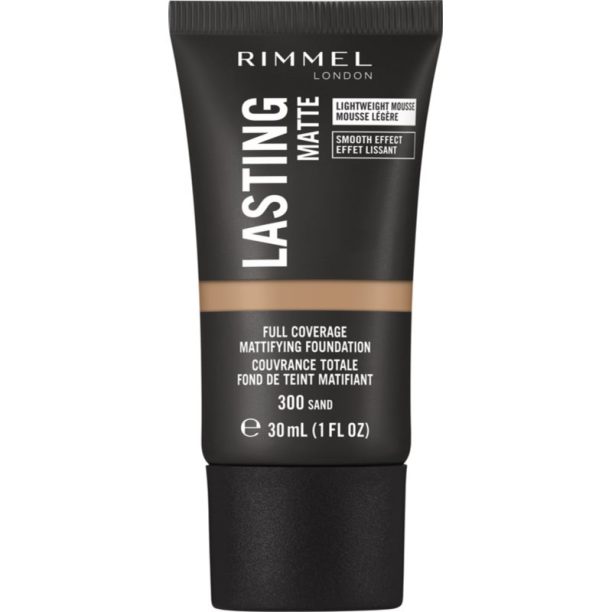 Rimmel Lasting Matte матиращ фон дьо тен цвят 300 Sand 30 мл. на ниска цена