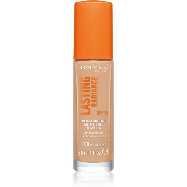 Rimmel Lasting Radiance озаряващ фон дьо тен SPF 25 цвят 070 Porcelain 30 мл.