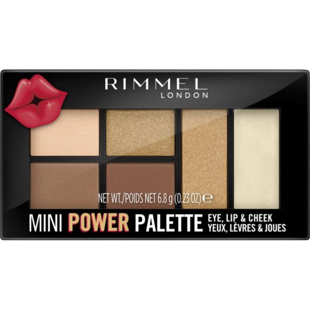 Rimmel Mini Power Palette палитра за цялото лице цвят 02 Sassy 6.8 гр. на ниска цена