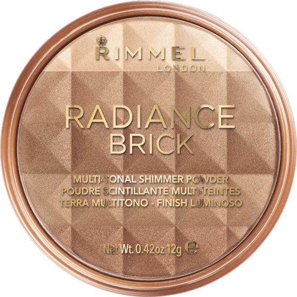 Rimmel Radiance Brick бронзираща озаряваща пудра цвят 001 Light 12 гр. на ниска цена