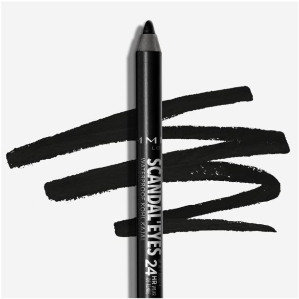 Rimmel ScandalEyes Waterproof Kohl Kajal водоустойчив молив за очи цвят 001 Black 1.3 гр. купи на топ цена