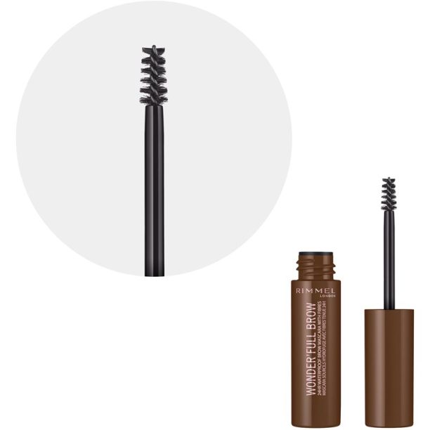 Rimmel Wonder'Full Brow спирала за вежди водоустойчив цвят 002 Medium 4.5 мл. купи на топ цена