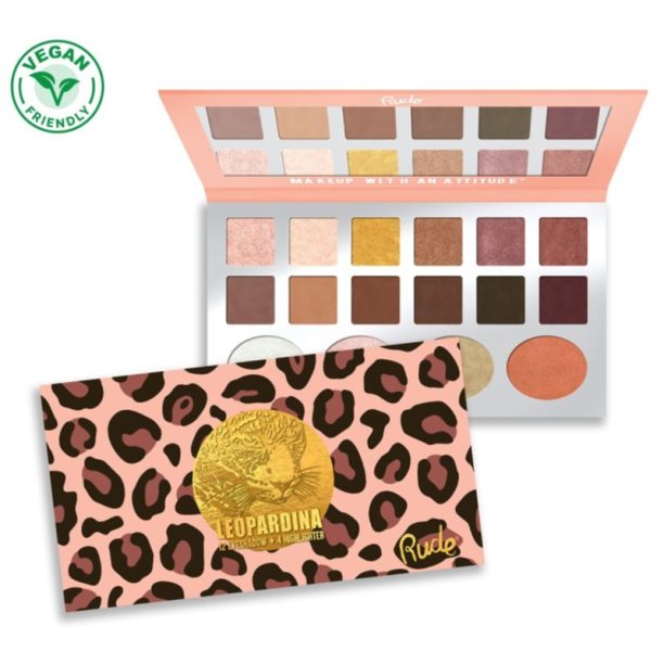 Rude Cosmetics Leopardina палета със сенки за очи и озарители 29 гр. купи на топ цена