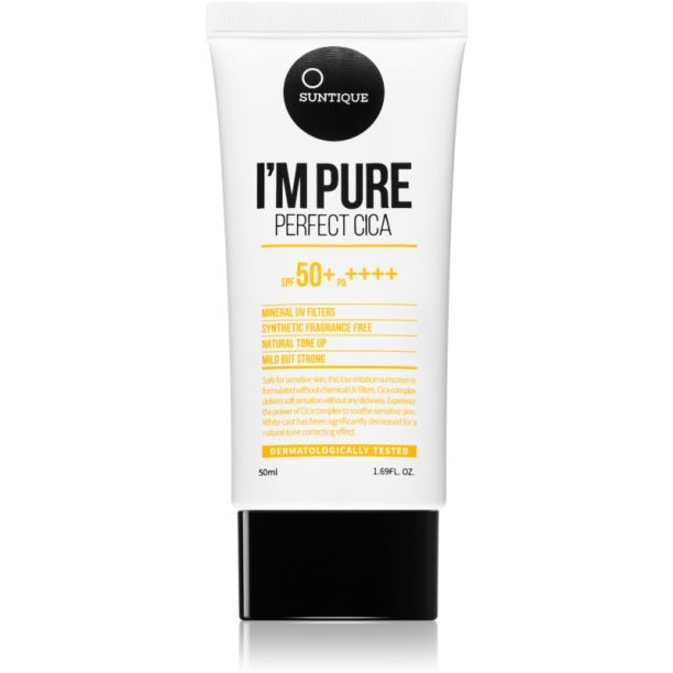 SUNTIQUE I'M PURE Perfect Cica минерален защитен флуид за лице SPF 50+ 50 мл.