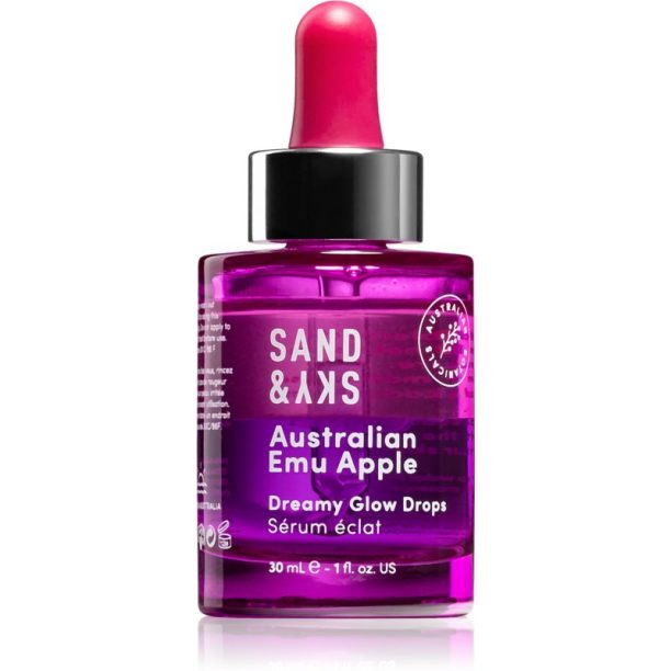 Sand & Sky Australian Emu Apple Dreamy Glow Drops двуфазен серум за озаряване на лицето 30 мл. на ниска цена