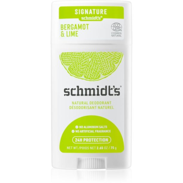 Schmidt's Bergamot + Lime дезодорант стик 75 гр. на ниска цена