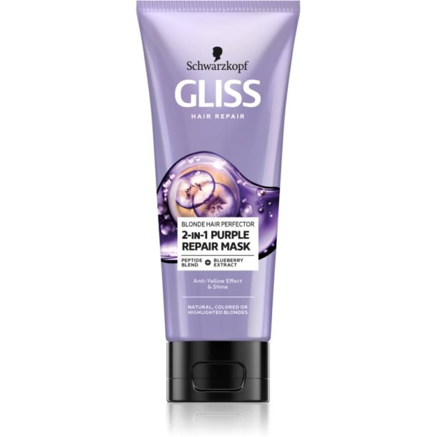 Schwarzkopf Gliss Blonde Hair Perfector регенерираща маска за коса за изрусена коса или коса с кичури 200 мл. на ниска цена