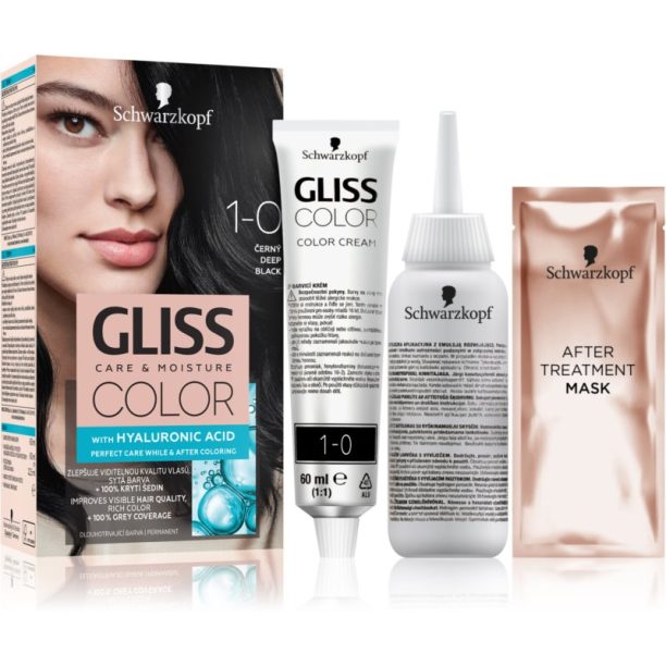 Schwarzkopf Gliss Color перманентната боя за коса цвят 1-0 Deep Black на ниска цена