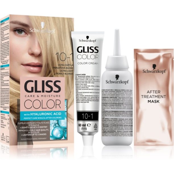 Schwarzkopf Gliss Color перманентната боя за коса цвят 10-1 Ultra Light Pearly Blonde на ниска цена