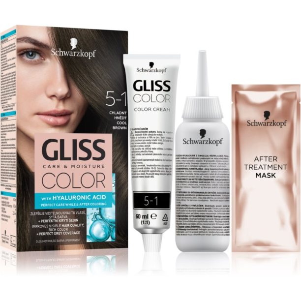 Schwarzkopf Gliss Color перманентната боя за коса цвят 5-1 Cool Brown на ниска цена