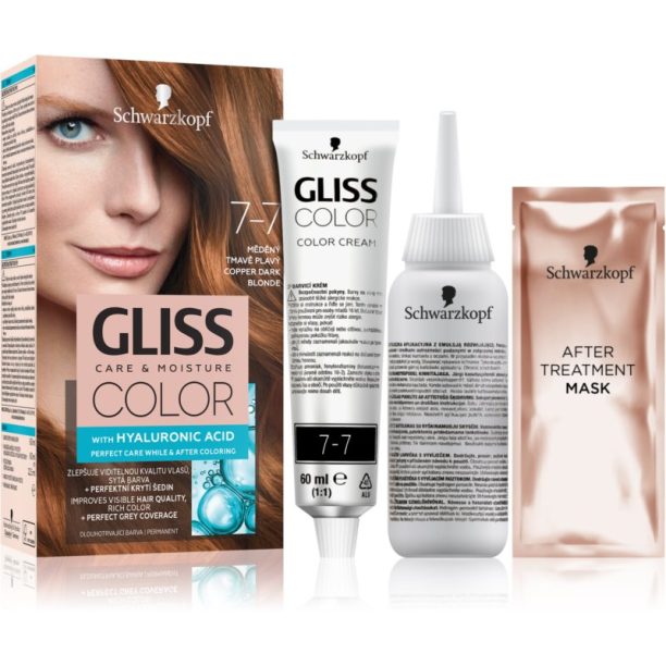 Schwarzkopf Gliss Color перманентната боя за коса цвят 7-7 Copper Dark Blonde на ниска цена