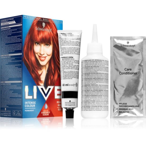 Schwarzkopf LIVE Intense Colour перманентната боя за коса цвят 035 Real Red