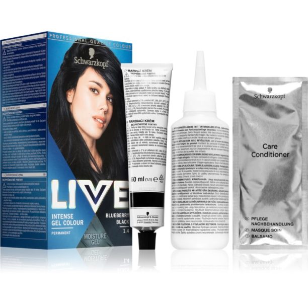 Schwarzkopf LIVE Intense Colour перманентната боя за коса цвят 1.4 Blueberry Black