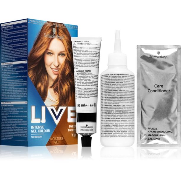 Schwarzkopf LIVE Intense Colour перманентната боя за коса цвят 7.57 Sweet Toffee