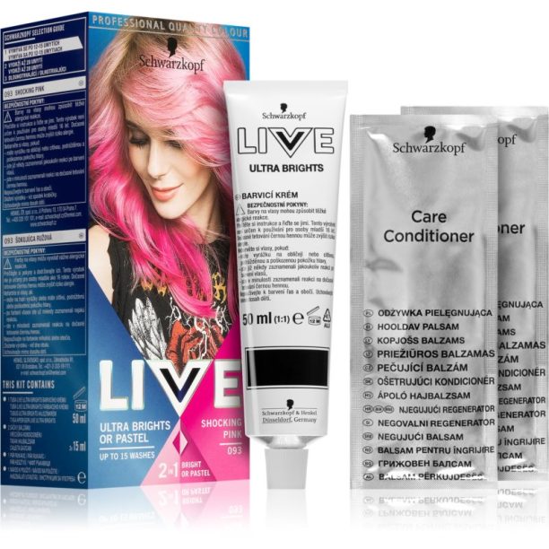 Schwarzkopf LIVE Ultra Brights or Pastel полу-перманента боя за коса цвят 093 Shocking Pink