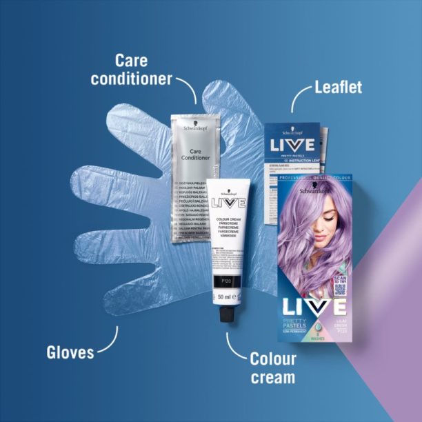 Schwarzkopf LIVE Ultra Brights or Pastel полу-перманента боя за коса цвят 120 Lilac Crush купи на топ цена