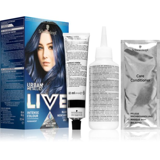 Schwarzkopf LIVE Urban Metallics перманентната боя за коса цвят U67 Blue Mercury