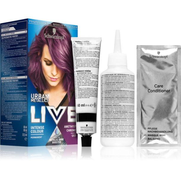 Schwarzkopf LIVE Urban Metallics перманентната боя за коса цвят U69 Amethyst Chrome