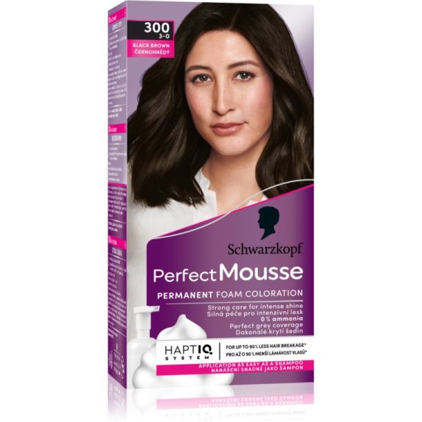 Schwarzkopf Perfect Mousse перманентната боя за коса цвят 300 Black brown на ниска цена