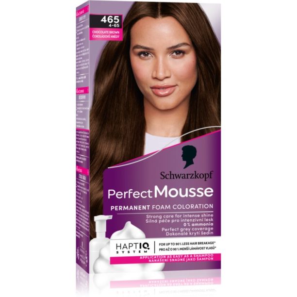 Schwarzkopf Perfect Mousse перманентната боя за коса цвят 465 Chocolate brown на ниска цена