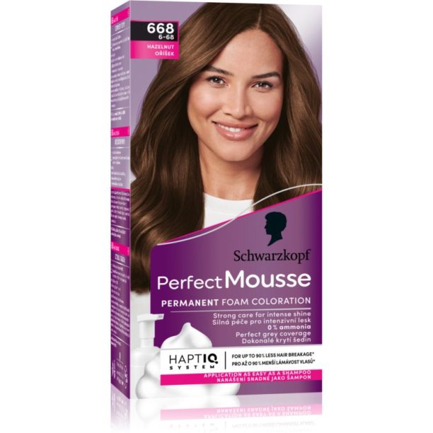 Schwarzkopf Perfect Mousse перманентната боя за коса цвят 668 Hazelnut на ниска цена