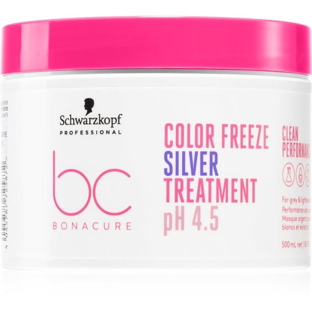 Schwarzkopf Professional BC Bonacure Color Freeze Silver маска  неутрализиращ жълтеникавите оттенъци 500 мл.